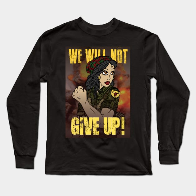 kurdish fight. kurdistan YPG soldier. Long Sleeve T-Shirt by JJadx